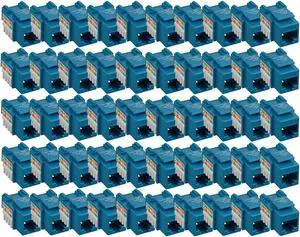 iMBAPrice (Pack of 5) Keystone Punch Down Jack Cat-5e RJ-45 - Blue