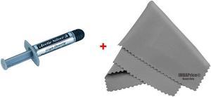 Arctic Silver 5 High-Density Polysynthetic Silver Thermal Compound, 3.5 Grams + Free Microfiber (7" X 6") Cleaning Cloth