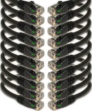 iMBAPrice 50' Cat5e Network Ethernet Patch Cable, 10 Pack, Black (IMBA-CAT5-50BK-10PK)