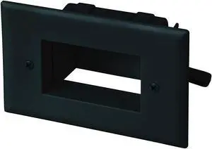 DataComm Electronics 45-0008-BK Easy-Mount Recessed Low-VoltaCable Plate - Black