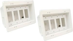 iMBAPrice DVFR4W-2 (4-Gang) Recessed Electrical Outlet Mounting Box w/ Paintable Wall Plate, 2-Pack