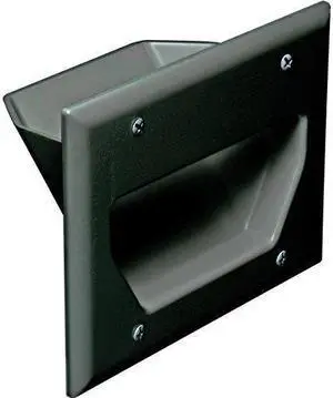 DataComm Electronics 45-0003-BK 3-Gang Recessed Low Voltage Cable Plate, Black
