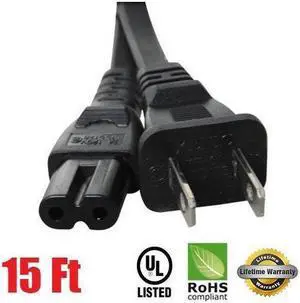 iMBAPrice 15 Feet Long AC Power Adapter Cord for Sony Playstation 3 Slim Edition, VAIO PCGA-AC16V6 AC Adapter, BDP-BX1 B