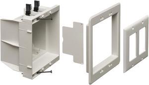 iMBAPrice DVFR2W-1 (2-Gang) Recessed Electrical Outlet Mounting Box w/ Paintable Wall Plate, 1-Pack