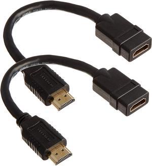 iMBAPrice HDMI Pigtail Extender Cable - (Pack of 2) 8inch 28AWG High Speed Male to Female HDMI Extenion Port Saver