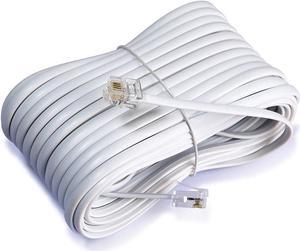 iMBAPrice 50 Feet Long Telephone Extension Cord Phone Cable Line Wire - White