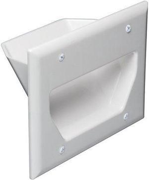 DataComm Electronics 45-0003-WH 3-Gang Recessed Low Voltage Cable Plate, White