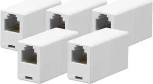 iMBAPrice RJ12 / RJ11 6P6C Straight Telephone Inline Coupler (5 Pack)