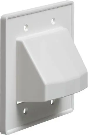 iMBAPrice - CE2 Recessed Low Voltage Cable Plate, 2-Gang, White (Made in USA)
