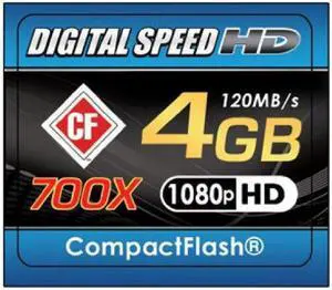 Digital Speed 4GB 700X Professional High Speed 120MB/s Error Free (CF) Memory Card Class 10