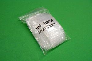 100 Clear Reclosable Zipper Bag (1.5'' x 1.5'') - 2 Mil Thick, by Amamax