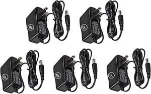 Amamax® Wall Adapter Power Supply - 12V DC 2A, 5.5mm - 2.1mm UL Listed (Pack of 5)