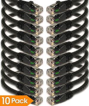 iMBAPrice 1' Cat5e Network Ethernet Patch Cable, 10 Pack, Black (IMBA-CAT5-01BK-10PK)