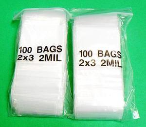 200 Clear Reclosable Zipper Bag (2'' x 3'') - 2 Mil Thick, by Amamax