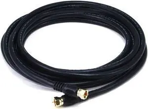 iMBPrice - RG6 Coaxial Patch Cable (12 Feet) with F-Type Screw-on Connectors in Black