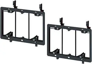 iMBAPrice® 3 Gang Low Voltage Wallplate Mounting Bracket - Black (Pack of 2)