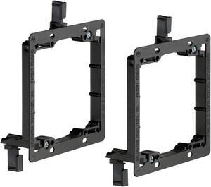 iMBAPrice Dual Gang (2-Gang) Low Voltage Mounting Bracket - Black (Pack of 2)