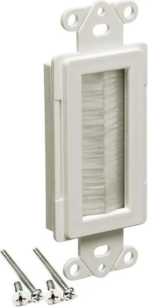iMBAPrice CED135-1 Cable Entry Device with Brush-Style Opening, 1-Gang, White, 1-Pack