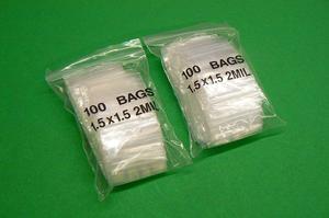 200 Clear Reclosable Zipper Bag (1.5'' x 1.5'') - 2 Mil Thick, by Amamax