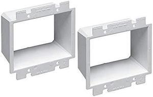 iMBAPrice BE2-2 (2-Gang) Electrical Power Outlet Box Extender - White, 2-Pack (Made in USA)