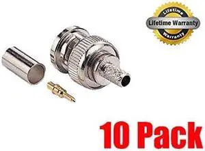 iMBAPrice Professional RG59/62 BNC Male Crimp-On Connector, 3 piece set (10pcs)