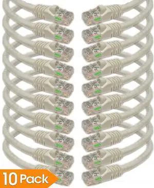 iMBAPrice 3' Cat5e Network Ethernet Patch Cable, 10 Pack, White (IMBA-CAT5-03WT-10PK)