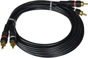 imbaprice 12 feet 2rca male to 2rca male home theater audio cable 12 feet, black