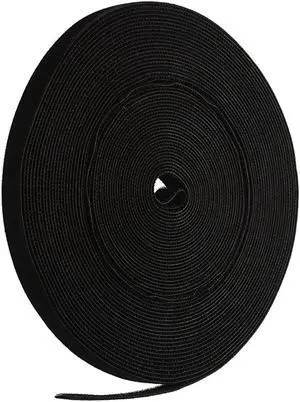 iMBAPrice Cable Fastening Tape - 0.75 inch Single Wrap Hook & Loop (75 feet) 25 Yards/Roll - Black