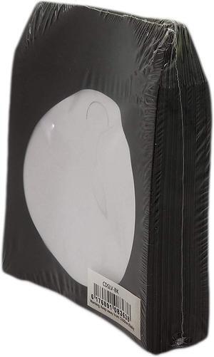 BestDuplicator - CDSLV-100-BK Premium Thick Black Paper CD/DVD Sleeves Envelope with Window Cut Out and Flap