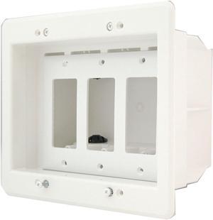 iMBAPrice DVFR3W-1 (3-Gang) Recessed Electrical Outlet Mounting Box w/ Paintable Wall Plate, 1-Pack