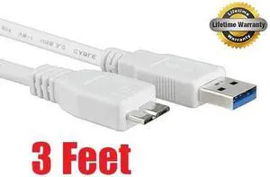 iMBAPrice White 3 feet Long Superspeed 5Gbps USB 3.0 A to Micro B Charger/Data/Sync Cable for Samsung Galaxy S5 SM-G900