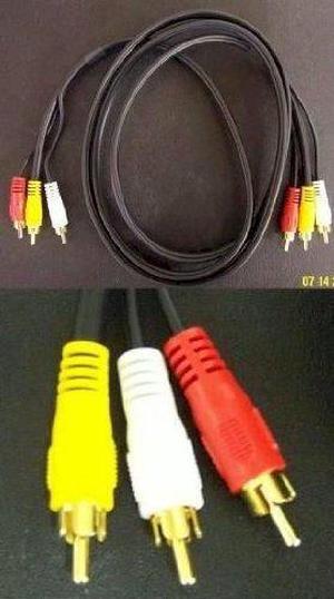 6 Ft 3 RCA 1 Video + 2 Audio Gold Plated Premium Composite Video Cable
