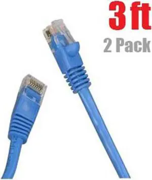 iMBAPrice (2 Pack) Category 5e (Cat5e) CMR Ethernet Patch Cable (3 Feet , Blue)