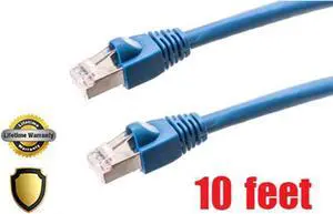 iMBAPrice Shielded (STP) Cat6A Ethernet Cable (10 Ft, Blue)