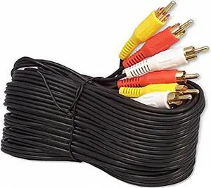 iMBAPrice 50FT RCA M/Mx3 Audio/Video Cable Gold Plated - Audio Video RCA Cable 50 feet