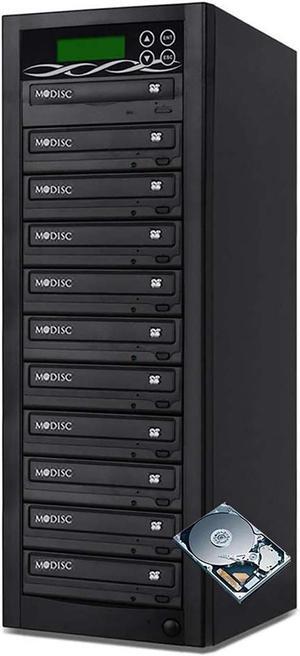 BestDuplicator Pro HD Series - 10 Target External Disc DVD/CD Duplicator with 500GB Hard Disk Drive,built-in 24X BD Certified Burners