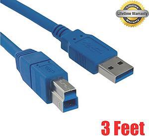 iMBAPrice 3 Ft USB 3.0 SuperSpeed Type A Male to B Male Printer & Scanner Cable - Blue