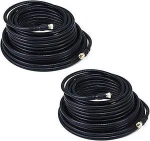 iMBPrice (Pack of 2) RG6 Coaxial Extra Long Patch Cable (50 Feet) with F-Type Screw-on Connectors in Black