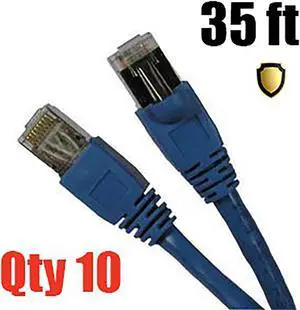 Pro iMBA Series - 35 ft (10 PACK) Cat6 Shielded Patch Cable Molded Blue