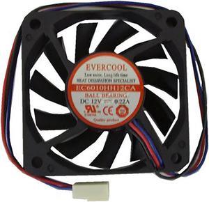 Evercool 60 x 60 x 10mm High-Speed Fan 3pin, EC6010HH12CA