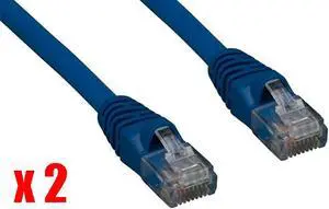 iMBAPrice (Pack of 2) Blue 150 Feet CAT5e RJ45 Patch Ethernet Network Cable For PC, Mac, Laptop, PS2, PS3, XBox, and XB