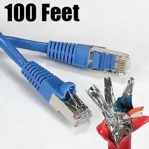 iMBAprice - Pro iMBA Series Patch Cable - Cat6 Shielded Patch Cable Molded Blue - 100 Feet