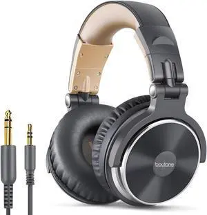 Boytone BT-10BR Wired Over Ear Headphones Studio Monitor & Mixing DJ Stereo Headsets with 50mm Drivers and 1/4 to 3.5mm Audio Jack for Audio Mixer Computer, Phone, Guitar, Laptop, Amplifier, TV