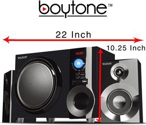 Boytone BT-210FD Wireless Bluetooth 30W Speaker System with FM Radio & Remote Control for Smartphones, Tablets, Desktop