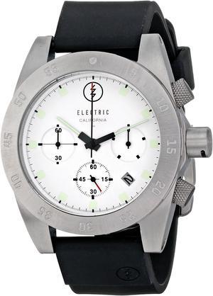 Electric DW01 Men's Chronograph Sport Watch White Dial Black Rubber Strap Date