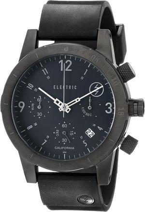 Electric Men's FW02 Chronograph Quartz Black Sports Watch Dial Rubber Strap Date