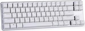 Mechanical Keyboard Wired Keyboard Blue Switch 68-Keys Mini Design (60%) Gaming Keyboard White Silver by Magicforce Qisan