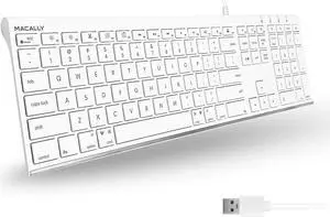 Slim USB Wired Keyboard for Mac & PC - Simple Sophisticated and Effective - Apple USB Keyboard with 110 Thin Scissor Switch Keys 20 iOS Shortcuts and Numeric Keypad - White