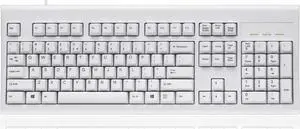 Perixx PERIBOARD-106 US W, Performance wired keyboard - 20 Million Key Press Life - Full Size 17.9"x6.6"x1.7" - White