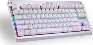 Granvela MechanicalEagle Z-77 75% Mechanical Keyboard | Aluminium Panel | Clicky Blue Switches | Rainbow LED Backlit | N-Key Rollover | 87-Key Tenkeyless | Hot Swappable |Spare Switches Included